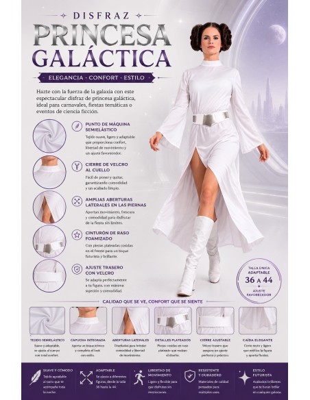 Fantasia Princesa Galáctica Tamanho M | Fantasias para Adultos O Rei do Carnaval
